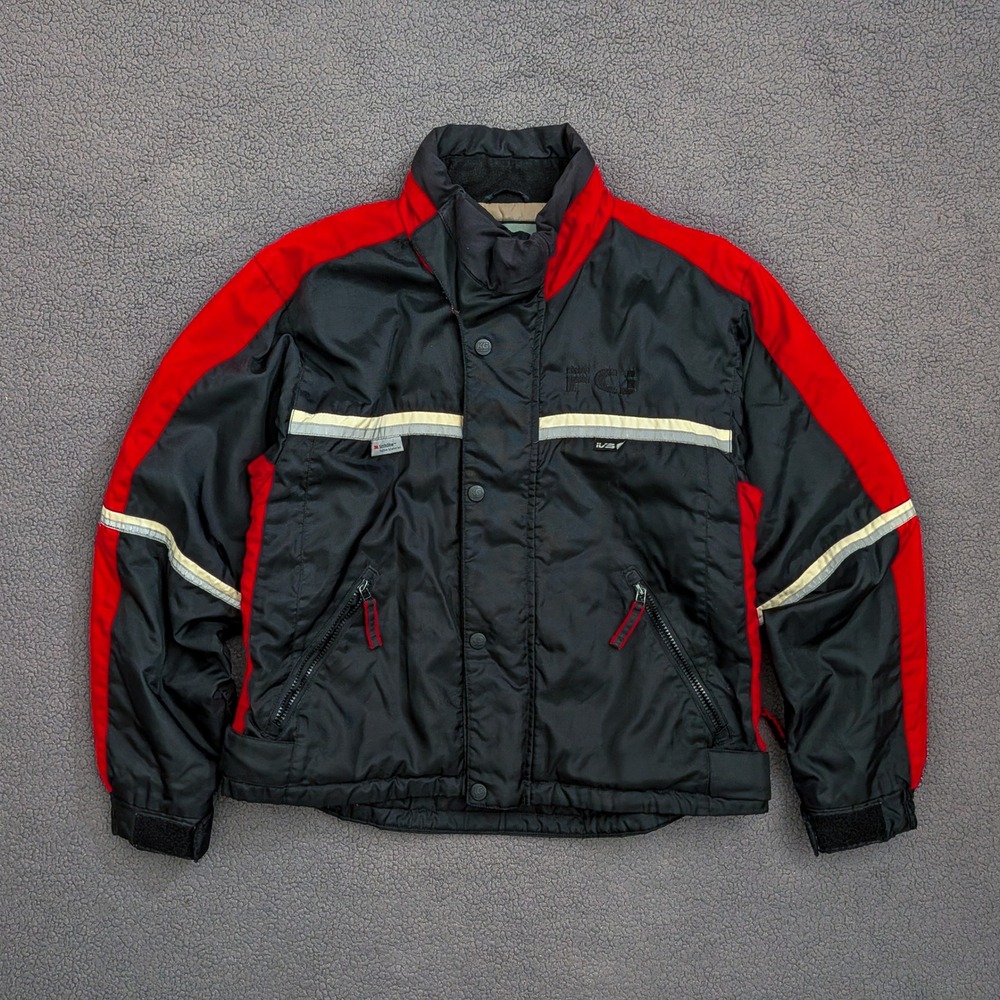 Vintage Y2K Katahdin Gear Men's M Snowmobile Jacket Black Red 3M Reflective